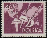 (1957-012) Марка Польша "Рапира, меч и сабля"   Юношеский чемпионат мира по фехтованию  II Θ