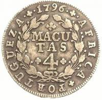 (№1789km32) Монета Ангола 1789 год 4 Macutas