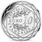 () Монета Франция 2016 год 10 евро ""   Биметалл (Серебро - Ниобиум)  UNC