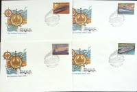 1981-год Набор худож. конв. п\д, сг+ марка, 4 шт. СССР Суда речного флота   , Печать ПД Марка