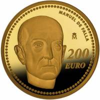 (№2014km1310) Монета Испания 2014 год 200 Euro (Мануэль де Фалья)