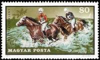(1971-060) Марка Венгрия "Водные препятствия"    Конный спорт III O