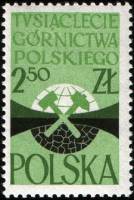 (1961-054) Марка Польша "Эмблема конгресса горных инженеров"   1000 лет польской горнодобывающей про