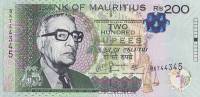 (,) Банкнота Маврикий 2010 год 200 рупий "Абдул Мохамед"   UNC