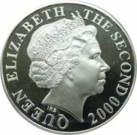 () Монета Остров Джерси 2000 год 5 фунтов ""   UNC