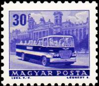 (1963-029) Марка Венгрия "Экскурсионный автобус"    Общественный транспорт (Стандартный выпуск) III 