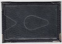 Обложка для проездного, Натуральная кожа, Металлические уголки, Черная