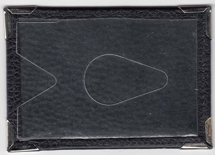 Обложка для проездного, Натуральная кожа, Металлические уголки, Черная