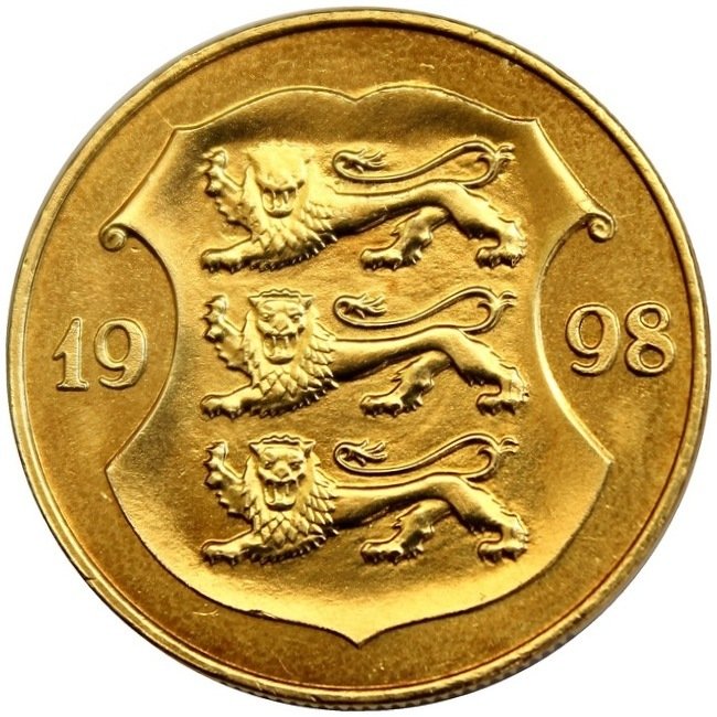 (1998) Монета Эстония 1998 год 1 крона   Латунь  XF