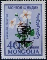 (1962-022) Марка Монголия "Белозор болотный"  Надпечатка  Борьба с малярией III O