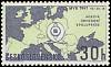 (1961-043) Марка Чехословакия "Карта Европы" ,  III Θ