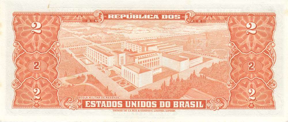 (1956-1958) Банкнота Бразилия 1956-1958 год 2 крузейро &quot;Дуки ди Кашиас&quot;   UNC