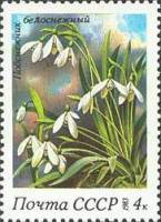1983-035 Марка СССР Подснежник белоснежный  Весенние цветы III O