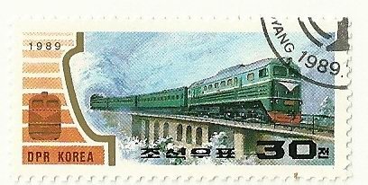 (1989-090) Марка Северная Корея "Локомотив (4)"   Локомотивы III &Theta;