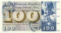 (№1967P-49i.1) Банкнота Швейцария 1967 год "100 Franken/Francs/Franchi" (Подписи: Brenno Galli  Stop