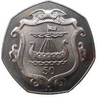 () Монета Остров Мэн 1985 год 50 пенсов ""  Медь-Никель  UNC