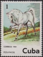 (1981-056) Марка Куба "Лошадь белая"    Лошади III Θ