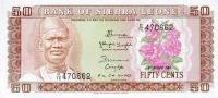 Банкнота Сьерра-Леоне 1984 год 50 центов Сиака Стивенс   UNC