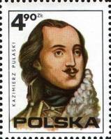 (1975-056) Марка из блока Польша "Казимир Пулавски"    200 лет независимости США III Θ