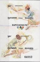 (1990-044) Блок Болгария "Теннис"   Летняя Олимпиада Барселона 1992 III Θ