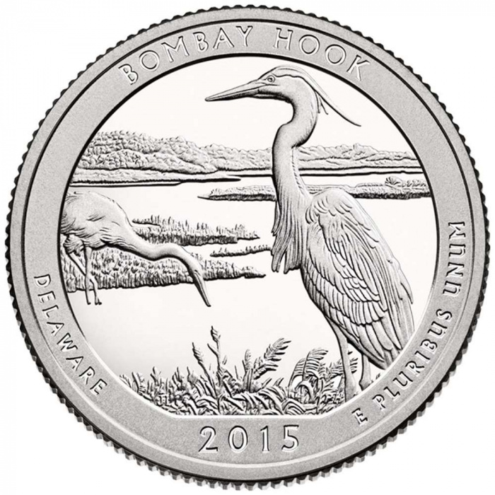 (029p) Монета США 2015 год 25 центов &quot;Бомбай-Хук&quot;  Медь-Никель  UNC