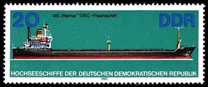 (1982-052) Марка Германия (ГДР) &quot;Судно &quot;Веймар&quot;&quot;    Океанские суда III O