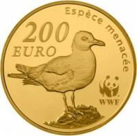 (№2011km1808) Монета Франция 2011 год 200 Euro (50 лет WWF - Audouinrsquo)