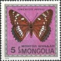 (1974-001) Марка Монголия "Ленточник тополёвый"    Насекомые Монголии: бабочки III Θ