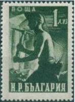 (1950-004) Марка Болгария "Шахтёр (Зелёная)"   Стандартный выпуск. Народное хозяйство (1) I Θ