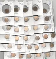 (1961-1991, 1 копейка, 32 монеты) Набор монет СССР "61-90, 91л, 91м"  UNC