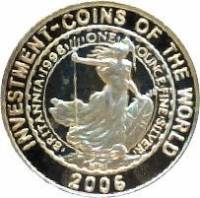 (2006) Монета Малави 2006 год 5 квача "Британия"  1/25 унции Серебро Ag 999  PROOF