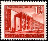 (1958-021) Марка Венгрия "Горная академия, Айкачингер"    Здания построенные за  Пятилетку  (Стандар