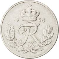 (№1948km841.1) Монета Дания 1948 год 10 Oslash;re (Сердечки)