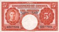 (№1953P-37b.1) Банкнота Ямайка 1953 год "5 Shillings"