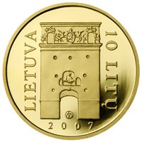 () Монета Литва 2007 год 10 лит ""  Биметалл (Платина - Золото)  PROOF