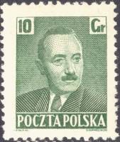 (1950-026) Марка Польша "Б. Берут (Сине-зеленая)"   Президент Б. Берут (1892-1956) (Стандартный выпу