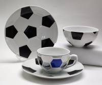 Посуда Футбол 2 тарелки салатник и чашка-бульонница подарок спортсмену 