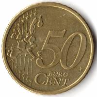 (2001) Монета Финляндия 2001 год 50 евроцентов  1-й тип образца 1999-2006 с буквой М  VF