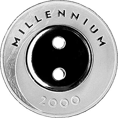 (1999) Монета Латвия 1999 год 1 лат &quot;Миллениум 2000&quot;  Серебро Ag 925  PROOF