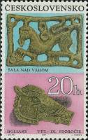 (1969-049) Марка Чехословакия "Бронзовые украшения"    Археологические открытия в Моравии и Словакии