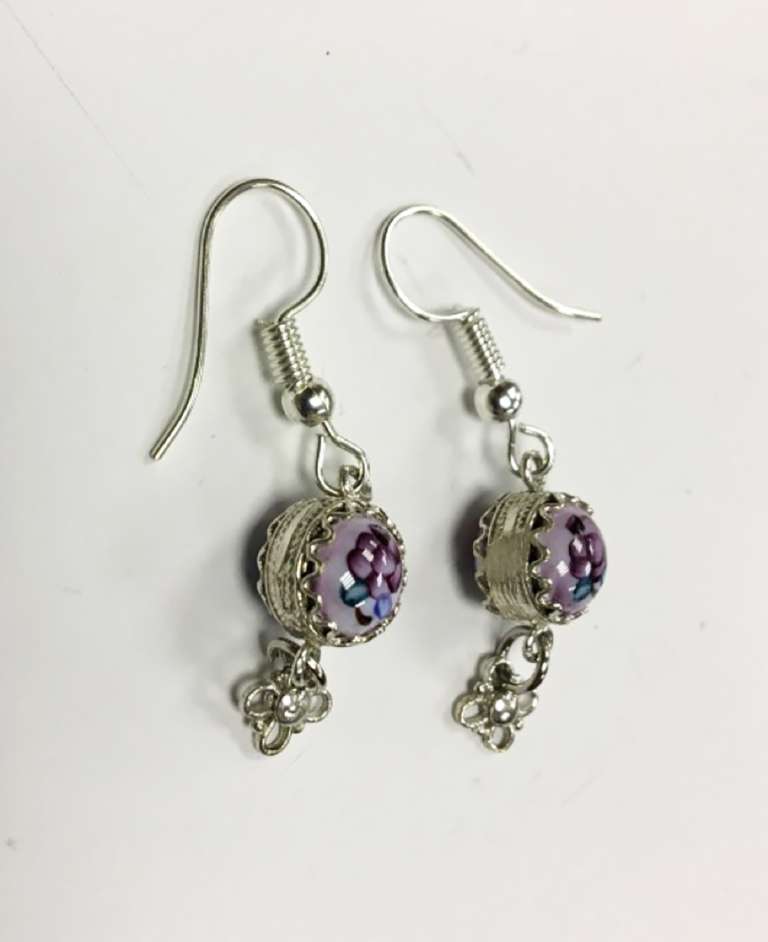 Серьги "Финифть", серебрение (сост. на фото)