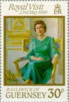 (№1989-459) Марка Гернси 1989 год "Визит Королевы Елизаветы", Гашеная