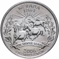 (036d) Монета США 2006 год 25 центов "Невада"  Медь-Никель  UNC