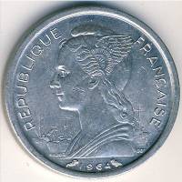 (№1964km4) Монета Коморские Острова 1964 год 1 Franc