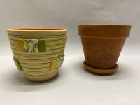 Набор цветочный горшок 2 шт Глина, керамика