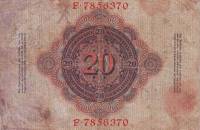 (№1910P-40b) Банкнота Германия 1910 год "20 Mark"