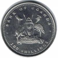 (№2004km133) Монета Уганда 2004 год 100 Shillings (Обезьяна)