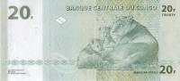 (2003) Банкнота Дем Республика Конго 2003 год 20 франков "Лев"   UNC