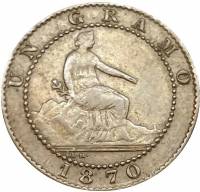 (№1870km660) Монета Испания 1870 год 1 Ceacute;ntimo