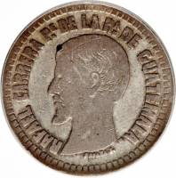 (№1859km133) Монета Гватемала 1859 год 2 Reales